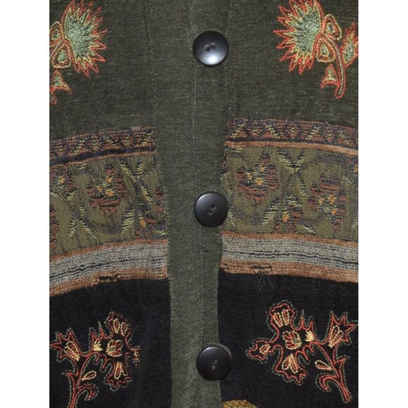 VTG White Stag Ladies Chenille Embroidered Button Up Jacket Size XL 16-18 Boho - Picture 3 of 12